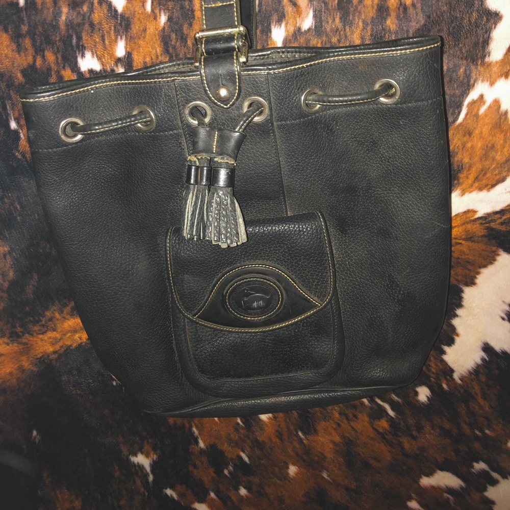 Black Leather Backpack Crossover/One Shoulder - image 2